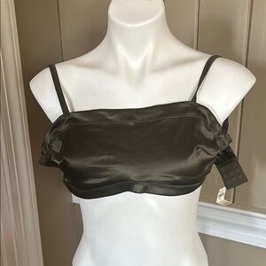 Silk Olive Green Crop Top
